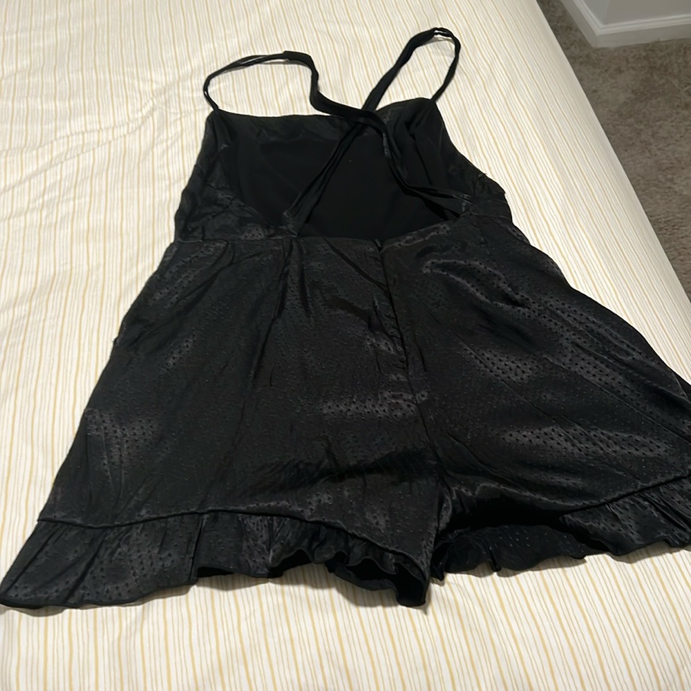 NWT Reiss Leila black dobby playsuit Sz10